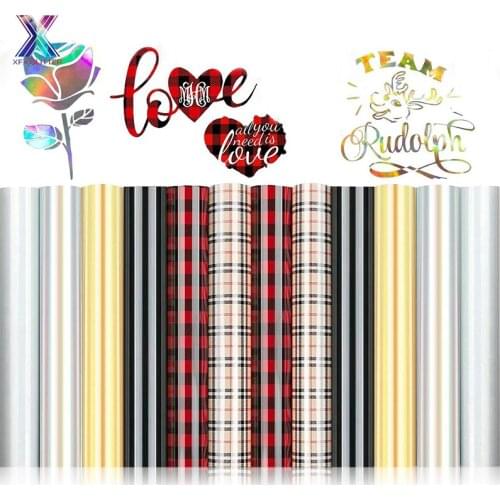 XFX HTV 12 Sheets Heat Transfer Vinyl Buffalo Plaid Leopard Animal Print HTV Iron on Vinyl 12 X 10In HTV Vinyl for T-Shirts DIY