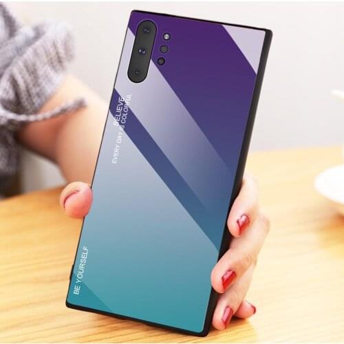 Tempered Glass Gradient Phone Case Protective Cover for Samsung S20 S10 Plus A50