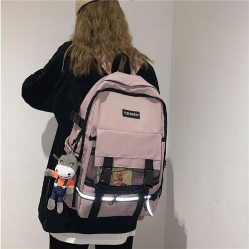 ABQP 15.6" Laptop Backpack Bags For Women Couple Nylon School Girl Backpack Travel Working Large Backpack Women