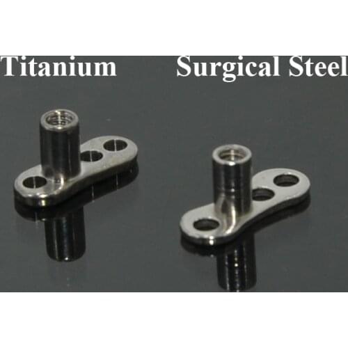 1pc/lot Steel Or G23 Titanium Hide in Skin Dermal Rings Dermal Anchor Base Piercing Body Jewelry