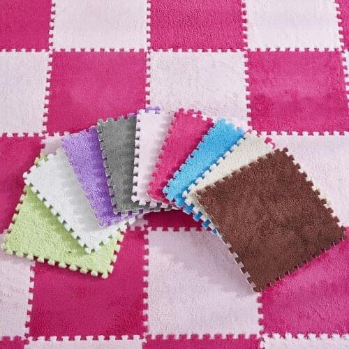 10pcs/lot Jigsaw Puzzle Carpet Splicing Bedroom Living Room Large Area Cushions Baby Creeping Mat Square Plush Foam Pad F8178