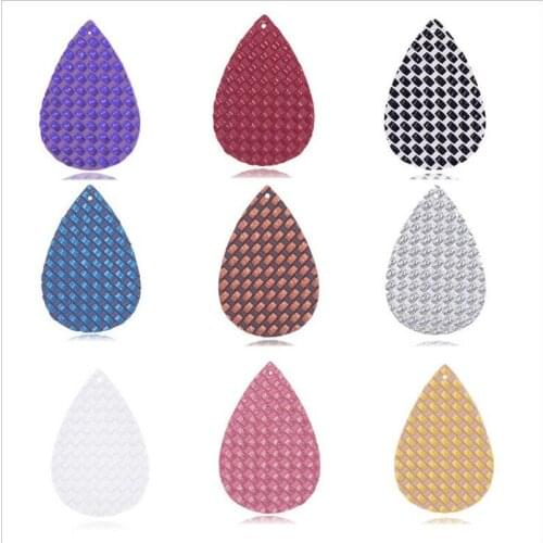 10pcs/lot New Fashion Genuine Leather Teardrop Charms Connectors For DIY Earrings Pendant Jewelry Making Handmade Accessories