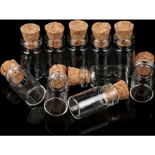 10Pcs Display Glass Bottles Jars with Cork for Food Storage Dollhouse Kitchen Accessories 1:12 Miniature