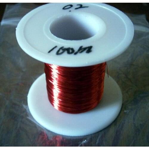 100m/pc 0.2mm QA Enameled Copper Wire Red Magnetic Wire For Inductance Coil Relay Electric Meter Coil Winding