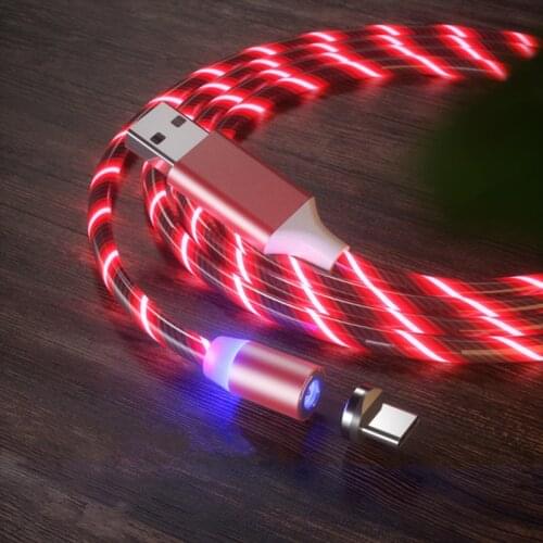 2M Glow Lighting Fast Charging Magnetic Cable Lighting cord charger Wire for Samaung LED Micro USB Type C for iphones