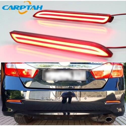 2PCS For Toyota Verso 2011 2012 2013 2014 2015 2-in-1 Functions Car LED Rear Fog Lamp Bumper Light Auto Brake Light Reflector