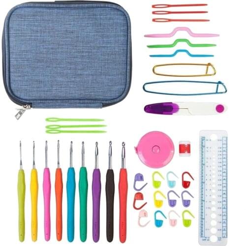 45x Crochet Hooks Set with Case Knitting Accessories Crochet Hooks Kit