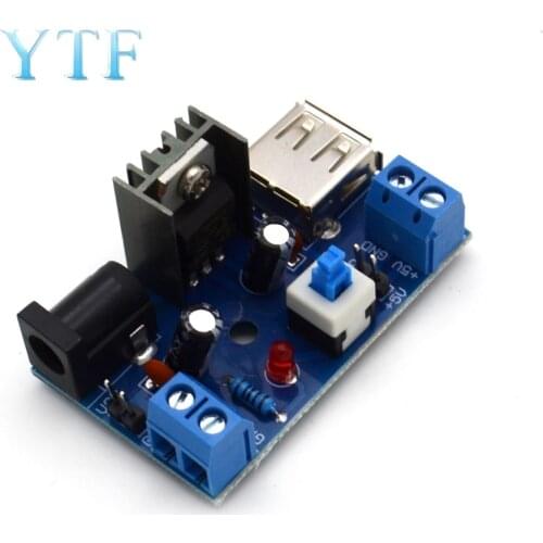 7-15V to 5V power module 9V to 5V 12V to 5V 7805 heat sink with switch