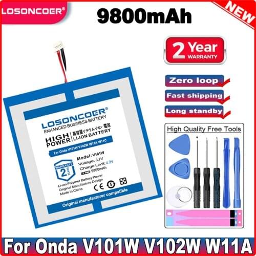 LOSONCOER 9800mAh Battery For Onda V101w Quad Core V102W W11A W11C Tablet PC