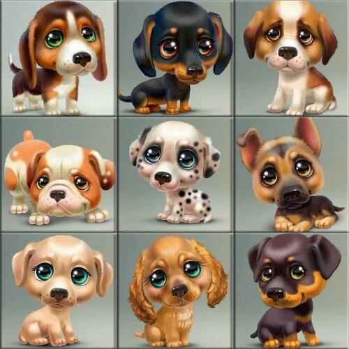 Full Square Round Drill Animals Diamond Painting Cute Dog Pictures Of Rhinestones Embroidery Mosaic Home Decor Creative Gift