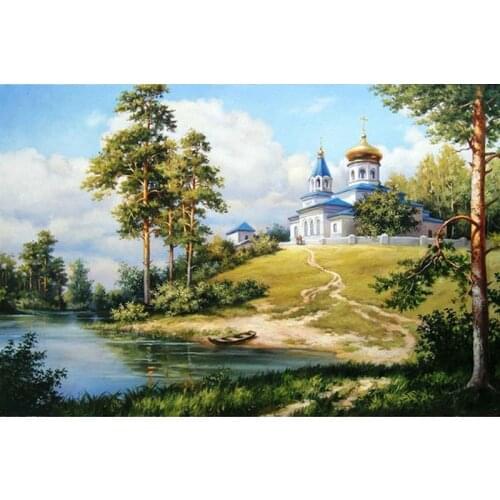 DIY Diamond Painting landscape church icon diamond Embroidery Full Square Diamond Cross Stitch Rhinestone Mosaic Painting FG132