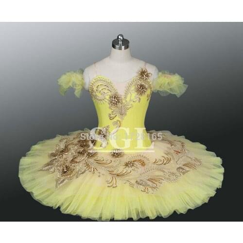 Velvet Ballet Tutus Kids Adult Women Ballet Costume Classical Ballet Tutu Professional Tutus Yellow Tutu Skirt AT1150A