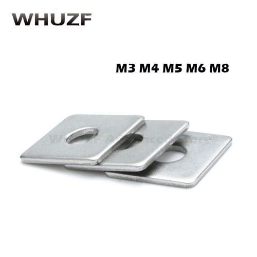 Free shipping 304 stainless steel square gasket square washer M3 M4 M5 M6 M8 M10 M12 M14 M16 curtain wall with square washer