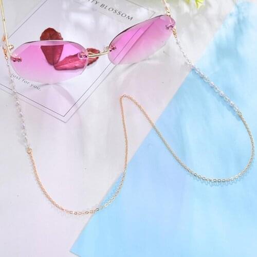 Sunglasses Masking Chains For Women Acrylic Pearl Crystal Eyeglasses Chains Lanyard Glass 2021 New Fashion Jewelry Wholesale