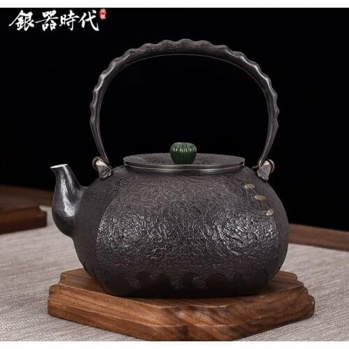 Ag999 Sterling Silver Teapot Hand-Carved Kitchen Utensils Handmade Coffee Tea Pot