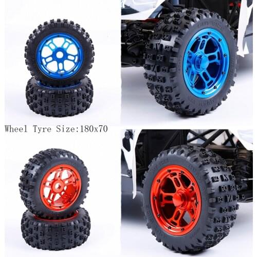 CNC Metal Wheel Hub Whit Strong Knobby Tyres for 1/5 Rovan LT Lost 5ive-T KM X2 DDT FID RACING Truck Rc Car Parts