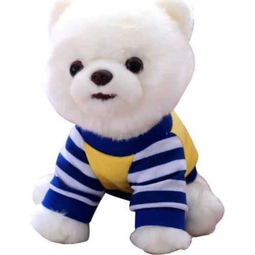 Children plush toys Cute simulated hairy dog weared Pomeranian puppy kids baby Christmas birthday gift stuffed toy