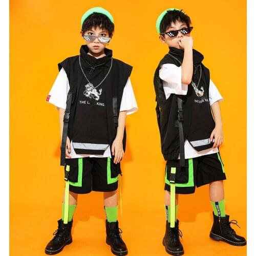 Children Hiphop Practice Street Dance Costumes Boys Ballroom Hip-Hop Dance Costumes For Girls Jazz Performance Clothes DQS5243
