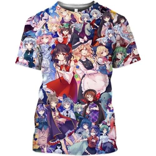 HOXIXIB Anime Girl T Shirt Men 3D Beach Women Samurai Tops Touhou Project Tshirt Sexy Bikini Hentai Cartoons Beauty Sportswear