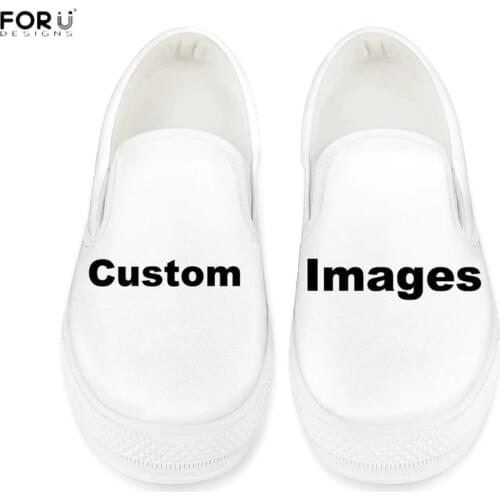 ELVISWORDS Custom Your Images/Photos/Logo Print Casual Slip on Shoes for Men Summer/Spring Comfortable Flats Male Sneakers 2020