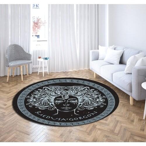 Bohemia Mandala Round Carpet 3D Print Tarot Sun Rugs Cloakroom Rugs Psychedelic Mat Play Tent Mat Computer Chair Area Carpet