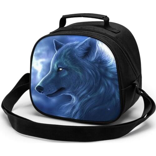 Cool Wolf Children fashion lunch bag thermal insulated bag travel casual insulated picnic bag