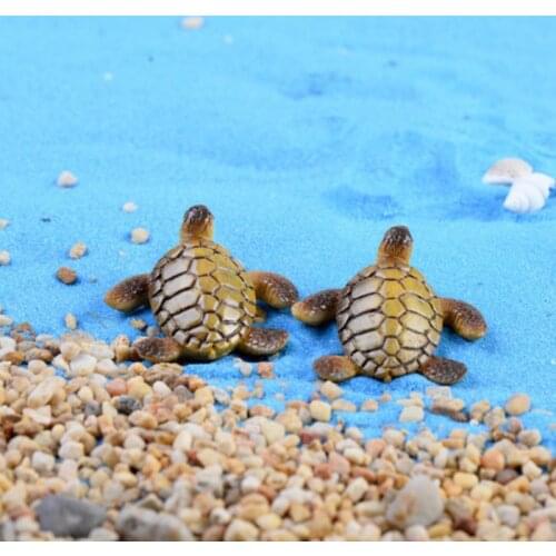 Mini Sea Turtle Model Resin Figurines Fairy Garden Miniatures Fish Tank Acessories DIY Landscape Decoration Toys For Kids
