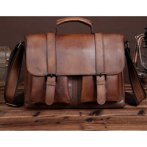 Leather mens bags in Europe and the hand tanned skin graft to restore ancient ways men messenger bag single shoulder bag