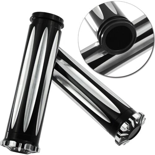 Motorcycle 1" CNC Grips High Quality Aluminum Handlebar Hand Grips For Harley Electronic Throttle Wire Touring Tri-Glide 2008-17