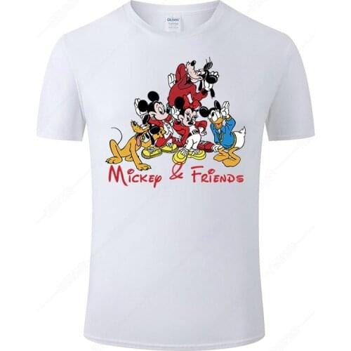 2021 New Mickey Mouse Men T Shirt Funny Cartoon Anime Print T-Shirt Summer Cotton Short Sleeve Brand Tee Camisa Hombre J125