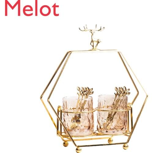 Fruit Fork Set Creative Nordic Luxury Fork Household Storage Jar Stainless Steel European Fruit Stick Gift Giving High Grade