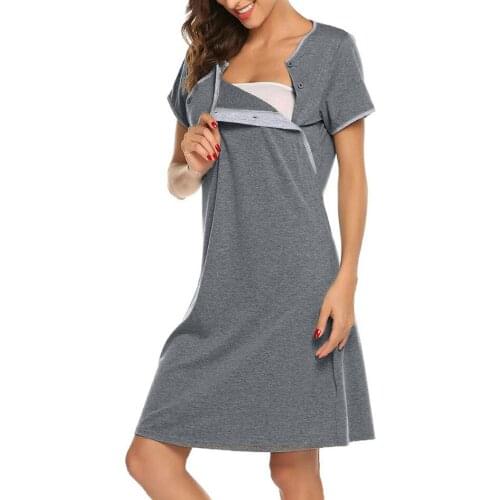 Autumn summerFashion maternity nightwear women nursing pyjama nursing sleepwear dress women red for pregnant pregnancy nightwear