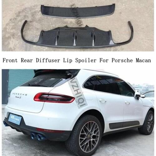 Carbon Fiber Front Rear Diffuser Lip Spoiler For Porsche Macan 2014 2015 2016 2017 2018 2019 2020 2021 Bumper Auto Accessories