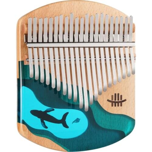 Hluru Kalimba Thumb Piano 21-Key Beech Wood Thumb Finger Piano Musical Instrument for Kids Beginners with Tuning Hammer Songbook