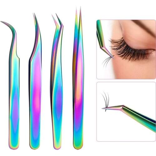 Eyelash Extension Tweezers Set for Volume Lash Extensions Stainless Steel Eyelash Tweezers