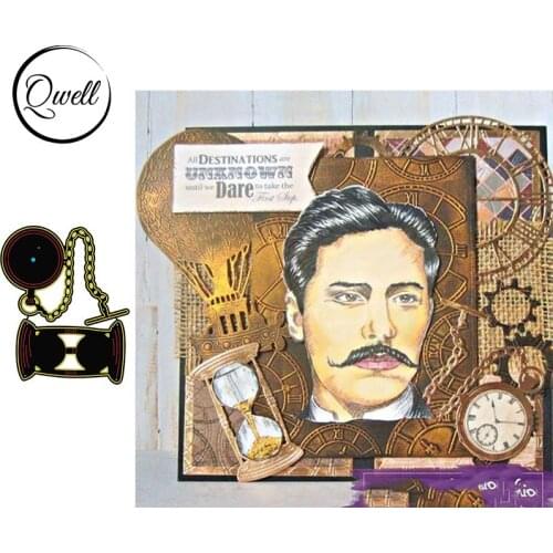 QWELL Hourglass Pocket Watch Metal Cutting Dies for Scrapbooking and Card Making Paper Embossing Craft New 2019 die cuts