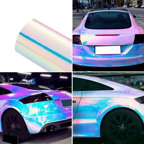 Rainbow Pink Car Body Films Vinyl Wrap Sticker Decal Air Bubble Free Glossy 135CMx50CM