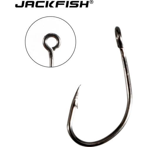 JACKFISH high carbon steel fishing hook 100pcs/lot #4~#12 Barbed fishhook jig head carp Fishing Gear Accessories