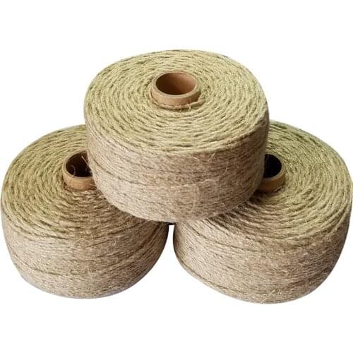 100% Natural linen twine rope 100m/roll macrame cords 3pcs/lot for handmade packing DIY