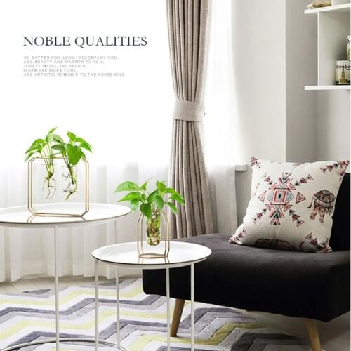 Nordic Glass Cuvette Vase Modern Gold Plated Iron Flower Vase Fashion Plant Vase Creative Terrarium Room Home Wedding Decorati