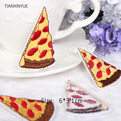 TIANXINYUE Pizza Patch Iron On Embroidered Patch Sew On Embroidery Patches Applique Garment Clothes DIY Accessory