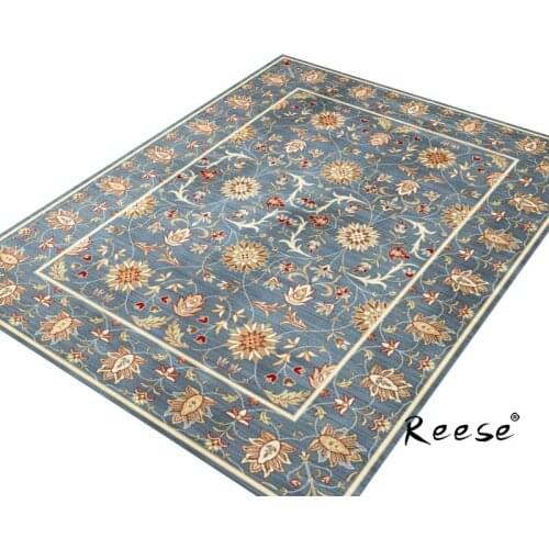 Reese Traditional Chinese Carpet Printed Vintage Flora Area Rug Living Room Clear Pattern Anti Slip Washable Customable Unfading