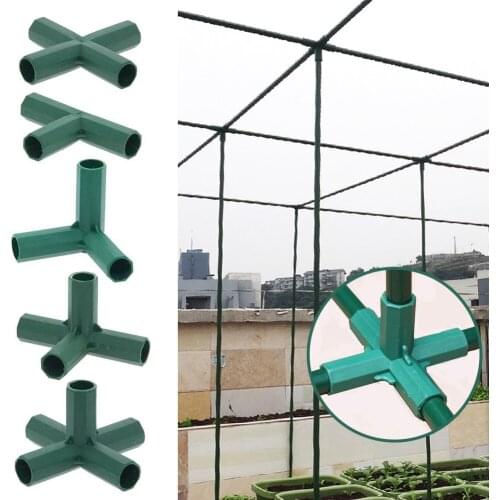5PCS 16MM Plastic Filled Steel Tube Parts Gardening Greenhouse Joints Garden Plastic Tee Connectors Bracket DIY Fittings
