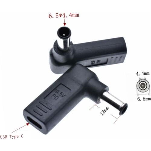 Quick Charge Adapter USB 3.1 Type-C Female to DC 6.5 x 4.4MM PD deceiver Conversion Head 65W 3A for Fuji Sony Laptop