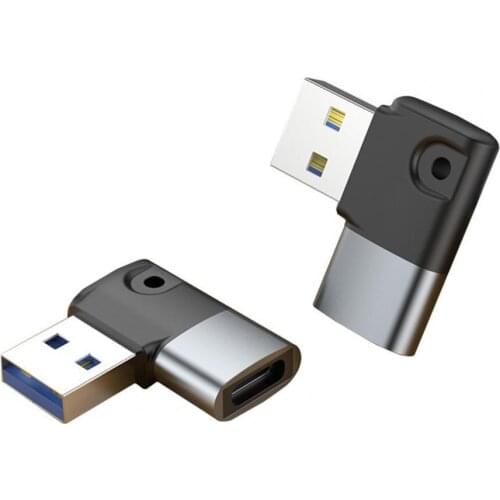 High Quality USB3.0 Type-C Converter Fast Charging Fashion Shell with Hanging Hole Lightweight Compatible 90 Degree Charging Ada