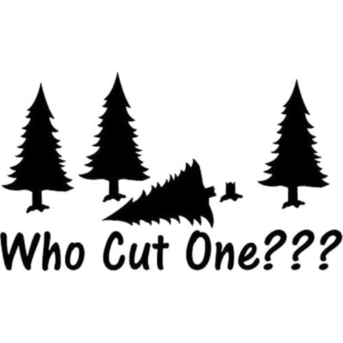 15*8.7cm FUNNY FART PINE TREE AXE HUMOR VINYL DECAL STICKER Funny Personality Stickers Car Accessories