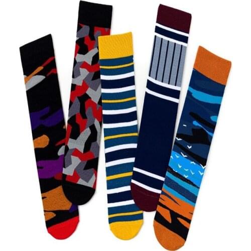 Sunset, leopard, horizontal bar, Vertical Bar, sunset, European American street fashion and creative trends in tube socks C59