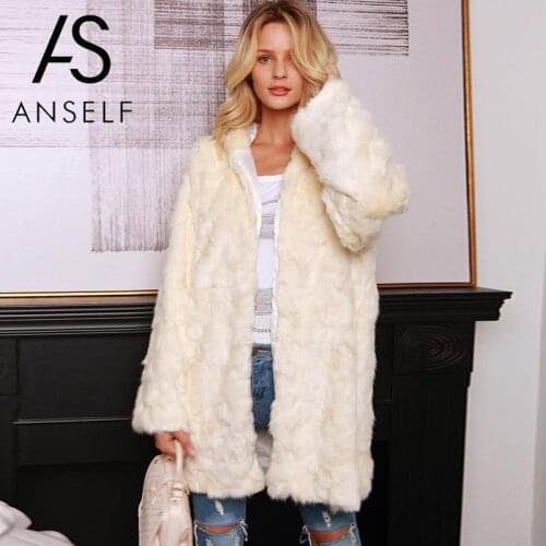 2020 Winter Coat Jacket Women Hooded Faux Fur Jacket Long Coat Jacket Long Sleeves Pockets Furry Overcoat Outwear Plus Size 3XL