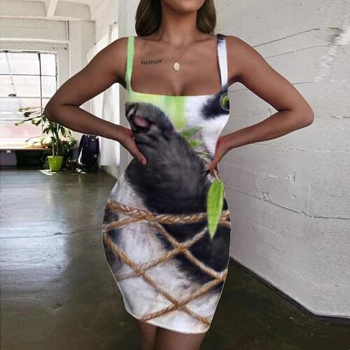 KYKU Animal Dresses Women Panda Halter Sleeveless Harajuku Sundress Lovely Ladies Dresses Womens Clothing Club Beach