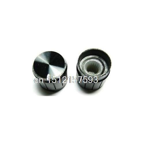 10 PCS Aluminum Hi-Fi CD VOLUME TONE CONTROL KNOB Black 6mm Dia
